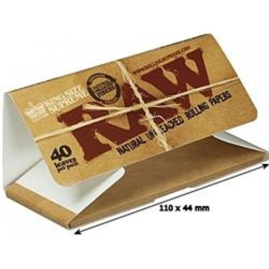 Raw King Size Supreme Cigarette Rolling Papers 24ct Pack